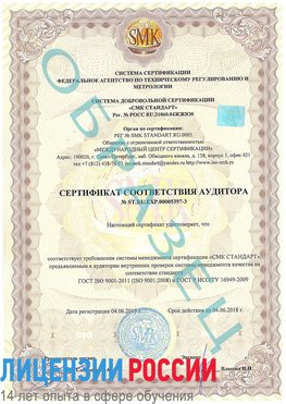 Образец сертификата соответствия аудитора №ST.RU.EXP.00005397-3 Дудинка Сертификат ISO/TS 16949